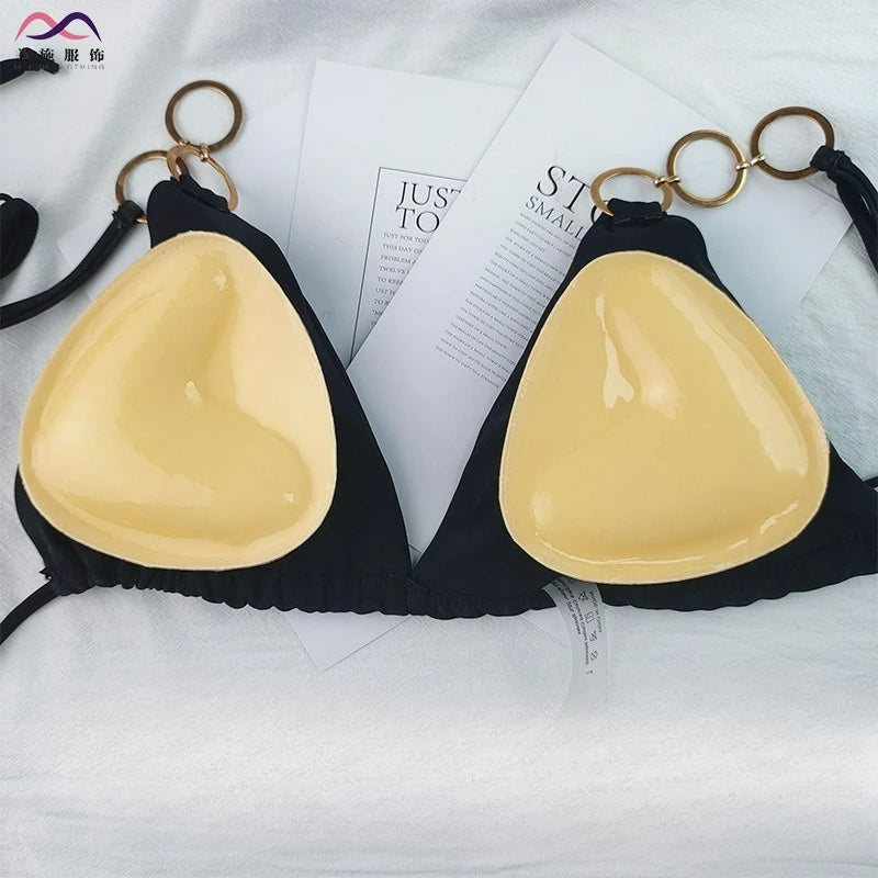 Thicken Chest Push Up Sticky Bra Double Sided Women Swimsuit Bikini Removeable Silicone Self-adhesive Cup Enhancer Chest Pad