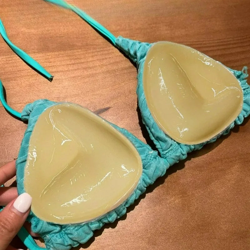 Thicken Chest Push Up Sticky Bra Double Sided Women Swimsuit Bikini Removeable Silicone Self-adhesive Cup Enhancer Chest Pad